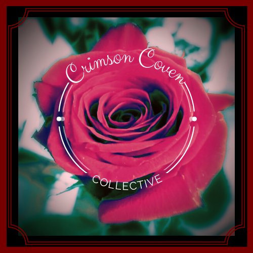Crimson Coven Collective Button - image of red rose